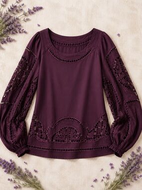 Anthropologie Meadow Rue Crochet Detail Top
